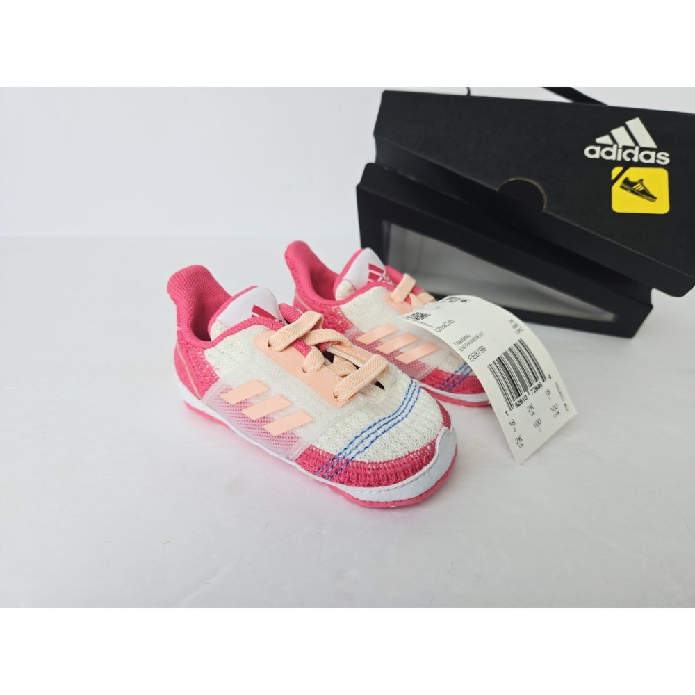 Adidas Kid's UltraCrib Walking Shoe White Pink‎ 2K US Toddler EE8799 NEW